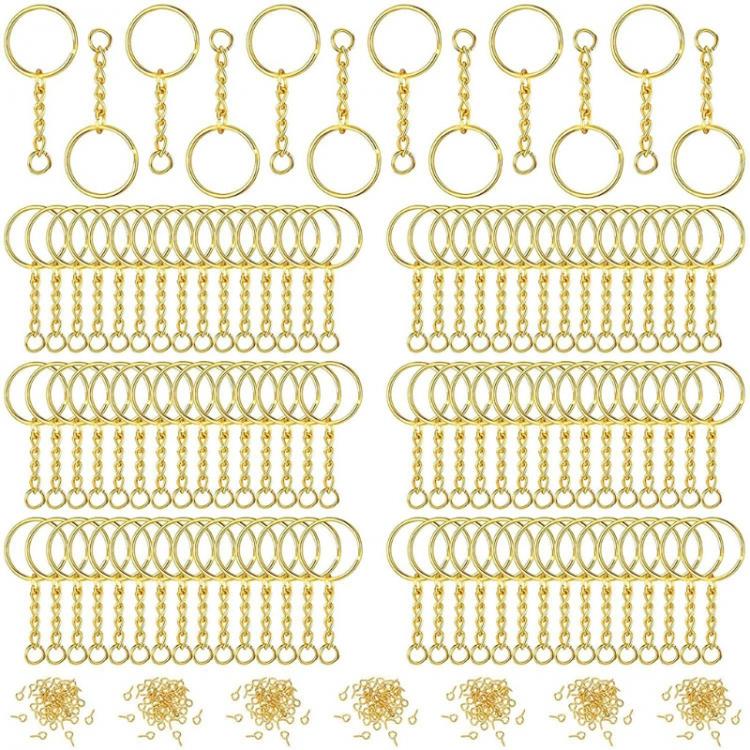 all in one place אביזרי גברים Keychain Rings with Jump Rings Screw Eye Pins for Resin DIY Crafts Jewelry