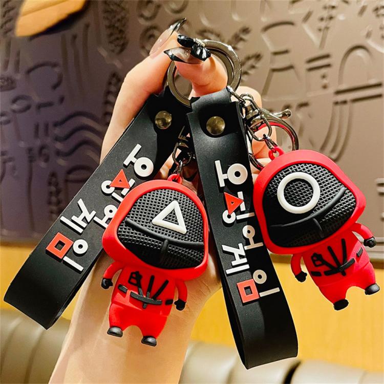 all in one place אביזרי גברים Squid Game Keychains Triangle Round Mini Doll Keychain Accessories Key Chain for Car Keys Ring Backpack Pendant Gift Ornament