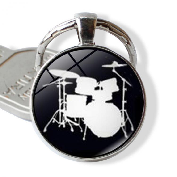 all in one place אביזרי גברים Drum Kit Silhouette Key Chain Ring Charms DJ Turner Mixer Simple Drum Set Profile Pattern Keychain Drummer Jewelry Music Gifts