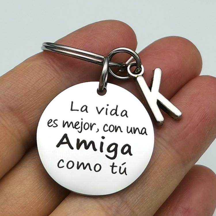 all in one place אביזרי גברים Spanish Amiga Keychain Best Friend Gift, Friendship Keychain, Birthday Gift