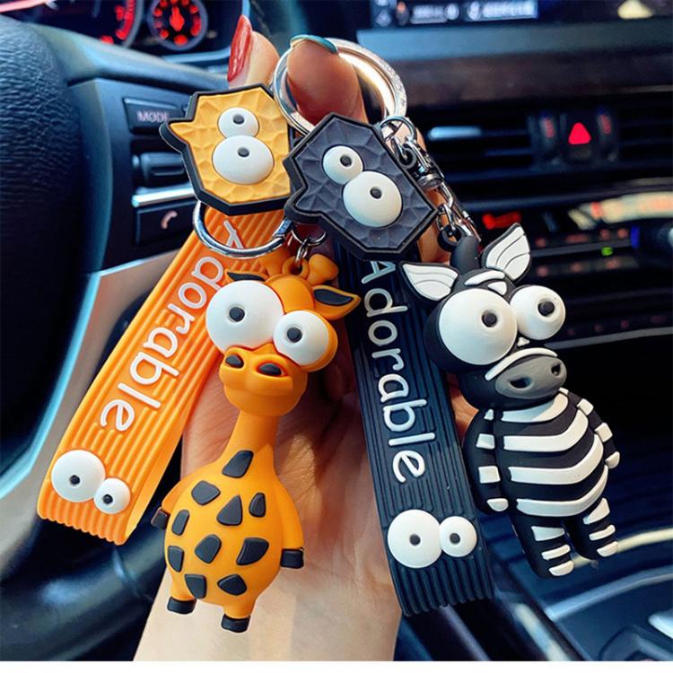 all in one place אביזרי גברים New Fashion Cartoon Key Chain For Women lovely Zebra Giraffe Funny Toy Keychain Men Car Key Ring Accessories Gifts