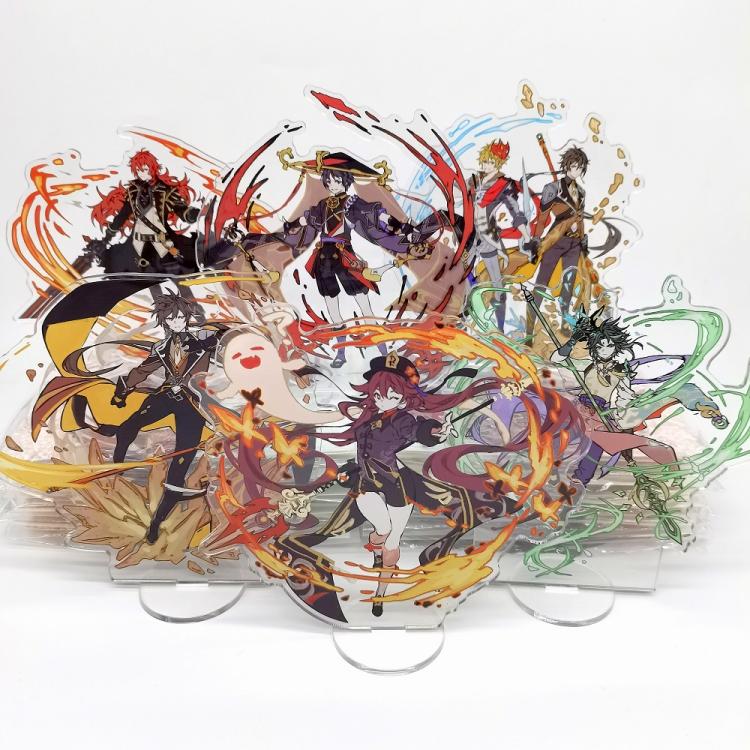 all in one place אביזרי גברים Anime Figure Genshin Impact Scaramouche Zhongli Diluc Venti Klee Qiqi Acrylic Stand Model Plate Desk Decor Standing Fans Gift