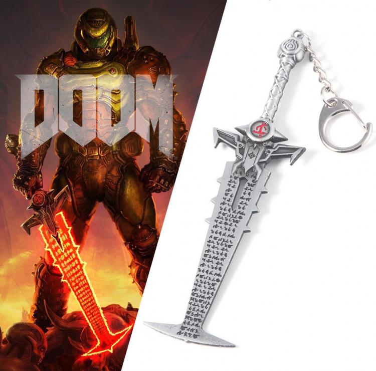 all in one place אביזרי גברים Game Doom Eternal Keychain Slayer Crucible Blade Sword Key Chain Titan Class Weapon Model Pendant for Men Cool Keyring Jewelry