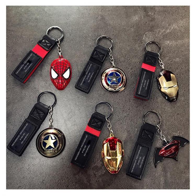 all in one place אביזרי גברים Disney Marvel Avengers Keychains Cartoon Iron Man Captain America Spiderman Car Key Children's Bag Pendant KeyRing Gift