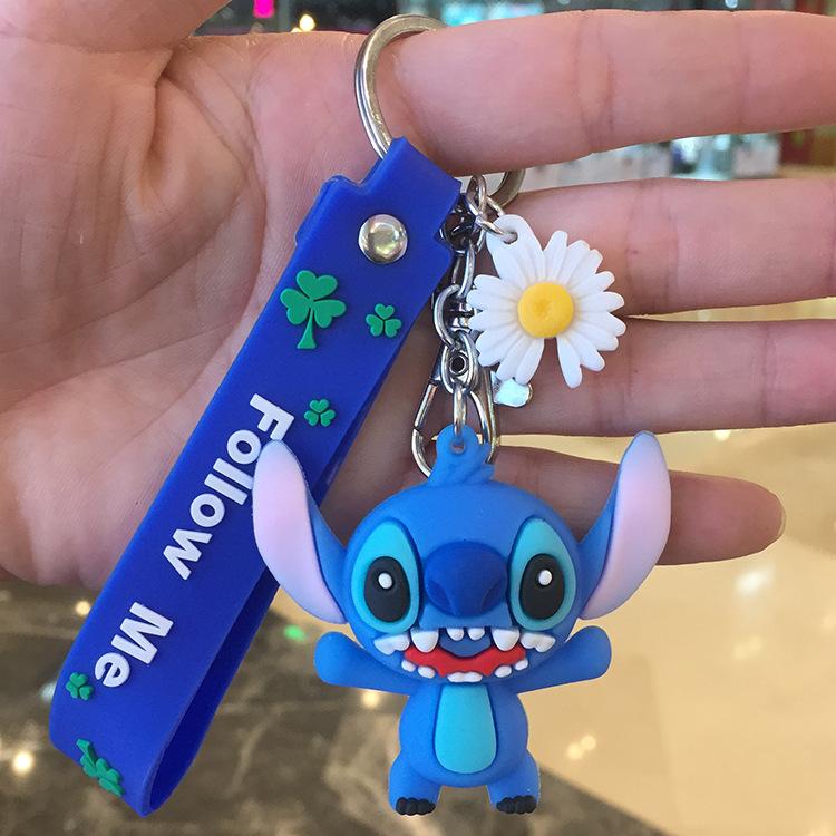 all in one place אביזרי גברים Disney Stitch Kiki Keychains Cartoon Baby Boy Girl KeyRings Women Lovely Bag Key Chain Monster Accessories