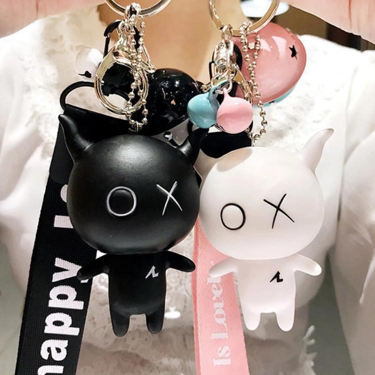 all in one place אביזרי גברים Creative cartoon enamel an tease black boy keychain cute bells ladies bag charm car key chain charm