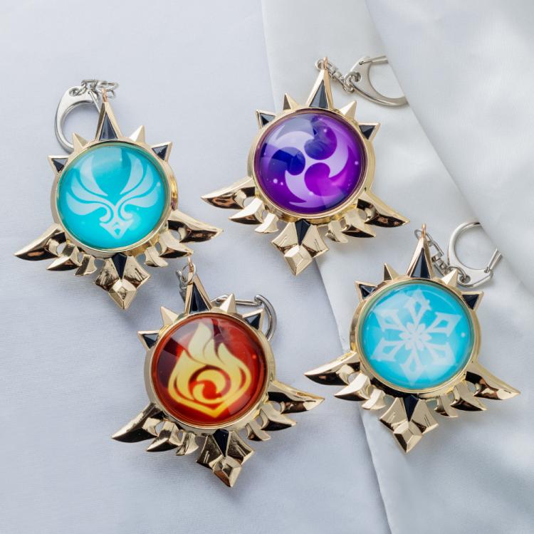all in one place אביזרי גברים Genshin Impact Eyes Of God Metal KeyChains Trinket Mondstadt Liyue Harbor Anime Accessories Bag Pendant Key Chains High Quality