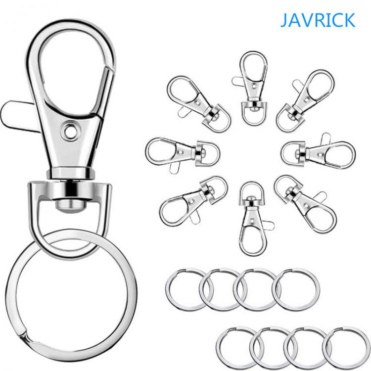 all in one place אביזרי גברים 100Pcs Keychain Hooks with Key Rings Keychain Clip Hook with Ring for Lanyard Jewelry Making DIY Crafts Jewelry Findings