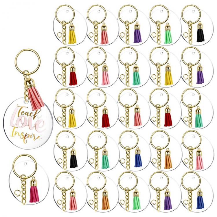 all in one place אביזרי גברים 120Pcs Acrylic Keychain Blanks Tassels Clear Circle Blanks with Hole Key Rings with Chain Jump Rings for DIY Keychains