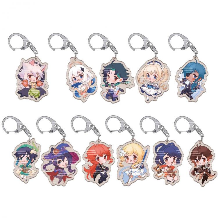 all in one place אביזרי גברים 11 Style Fashion Anime Genshin Impact Zhongli Diluc Venti Paimon Keychain Base Acrylic Stands Keyring Gift For Fans