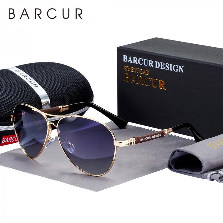 all in one place אביזרי גברים BARCUR Design Titanium Alloy Sunglasses Polarized Men's Sun Glasses Women Pilot Gradient Eyewear Mirror Shades Oculos De Sol