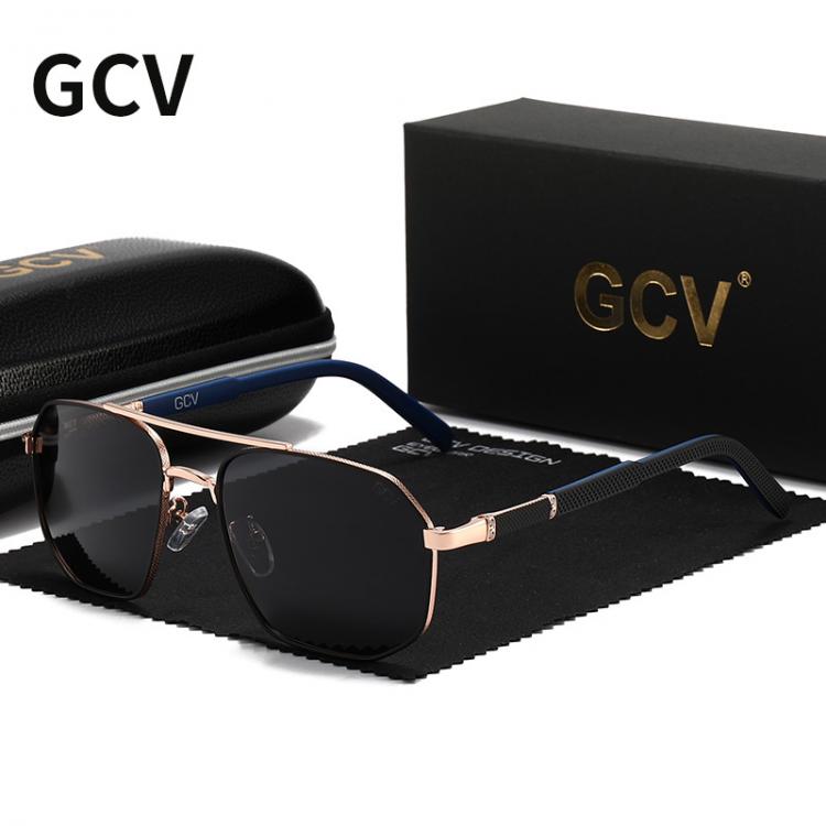 all in one place אביזרי גברים GCV 2021 Brand Classic Pilot Square Polarized Sunglasses Metal Frame Men's Driving Male Sun Glasses Eyewear UV Blocking Luxur