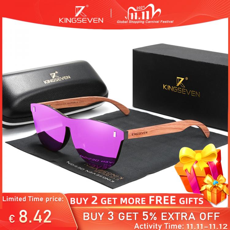 all in one place אביזרי גברים KINGSEVEN Women's Glasses Natural Bubinga Wooden Sunglasses Men Polarized Fashion Sun Glasses Original Wood Oculos de sol
