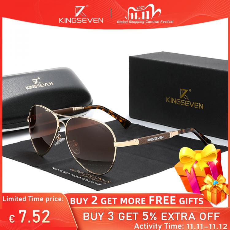 all in one place אביזרי גברים KINGSEVEN 2021 New Trend Quality Titanium Alloy Men's Sunglasses Polarized Sun glasses Women Pilot Mirror Eyewear Oculos de s