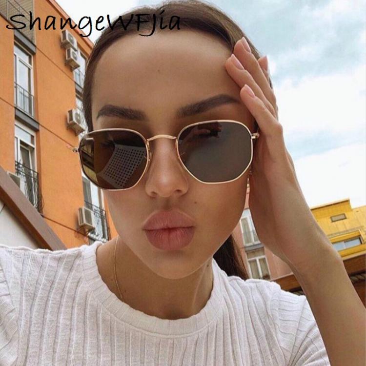 all in one place אביזרי גברים Men Sunglases Hexagon Sun glasses NEW Women Metal Frame Fishing Glasses Gold tea Eyewear lentes de sol hombre okulary UV400
