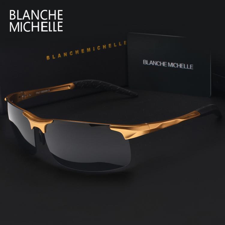 all in one place אביזרי גברים High Quality Ultra-Light Aluminum Magnesium Sport Sunglasses Polarized Men UV400 Rectangle Gold Outdoor Driving Sun Glasses