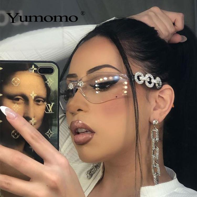 all in one place אביזרי גברים Yumomo Crystral Sunglasses Women Men Fashion Personlity Windshield UV Protection Blu Yellow UV400 Mirror Feminino De Sol Gafas