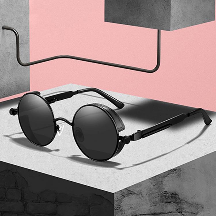 all in one place אביזרי גברים HOOBAN Classic Steampunk Sunglasses Men Women Retro Gothic Round Male's Glasses Fashion Metal Driving Goggle UV400