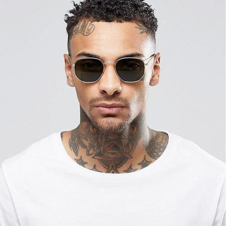 all in one place אביזרי גברים 2021 Square Sunglases Men Hexagon Sun glasses Mannen Women Metal Frame Fishing Glasses Gold gray Eyewear lentes de sol hombre