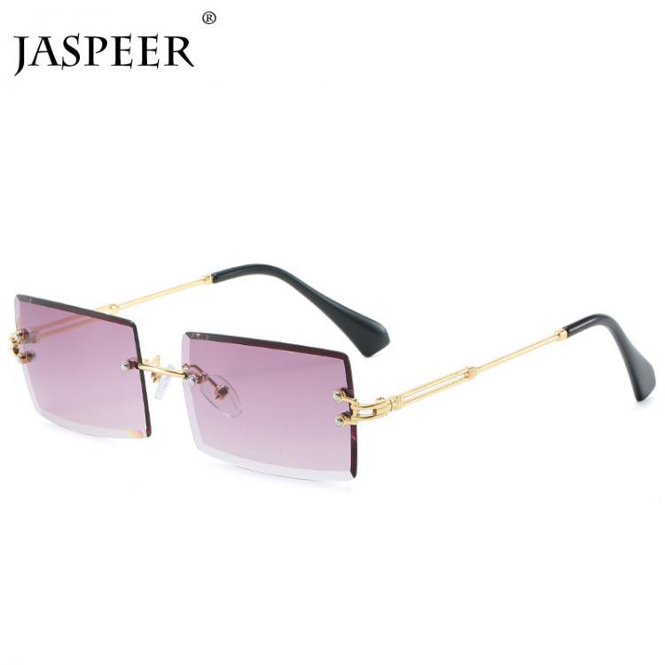 all in one place אביזרי גברים JASPEER New Rimless Rectangle Sunglasses Women Men Shades Brand Designer Gradient UV400 Sun Glasses Retro Frameless Sunglasses