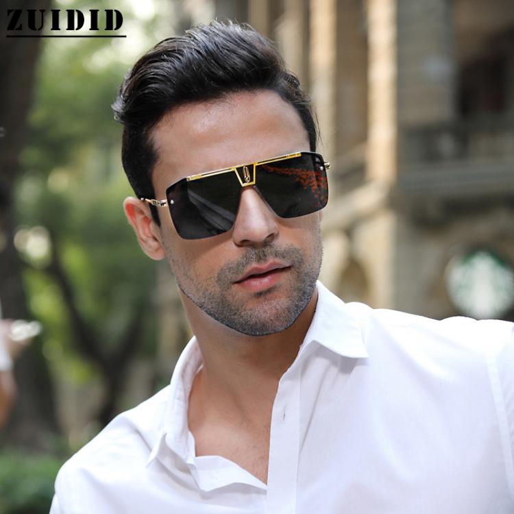 all in one place אביזרי גברים 2021 New Style Rimless Luxury Square Man Sunglasses Fashion Tide Two-Tone Sunglasses Women Big Box Vintage Glasses Lentes De Sol