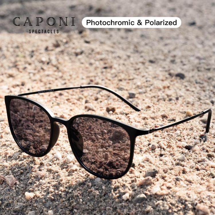all in one place אביזרי גברים CAPONI Oval Men's Sunglasses Photochromic Polarized Sun Glasses For Men Protect UV Ray Super Light Small Size Eye Glasses BS5