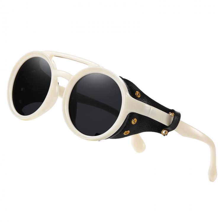 all in one place אביזרי גברים 2021 NEW Men Steampunk Metal Gothic Goggles Sunglasses Women Retro Fashion Leather With Side Shades Round Sun Glasses Night Punk