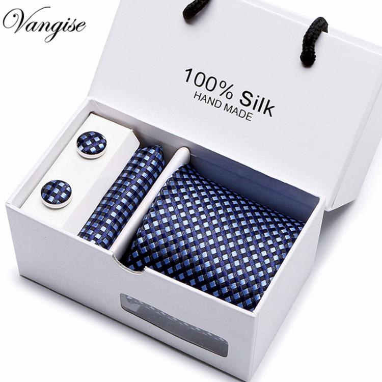 all in one place אביזרי גברים New Plaid  men ties set  Extra Long Size 145cm*7.5cm Necktie navy blue Paisley Silk Jacquard Woven Neck Tie Suit Wedding Party