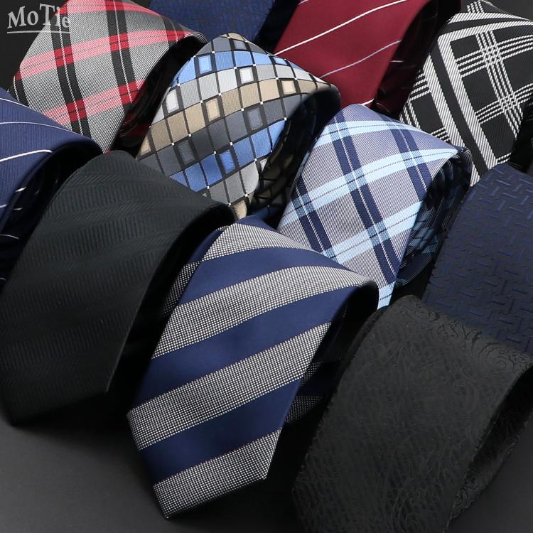 all in one place אביזרי גברים Men Jacquard Woven Tie Classic Plaid Striped Ties Fashion Polyester Necktie For Wedding Business Party Suit Dress Gravatas Gift