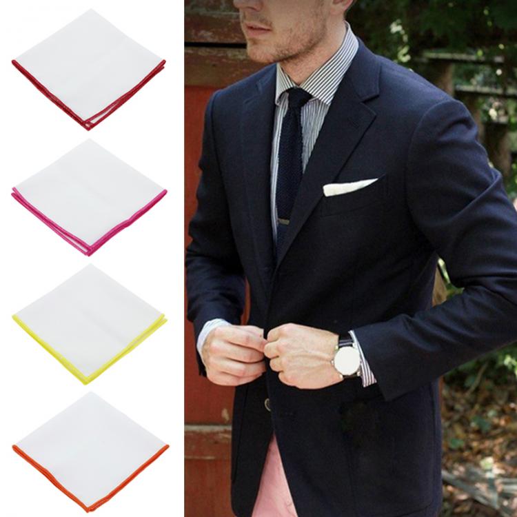all in one place אביזרי גברים Men White Pocket Square Cotton Handkerchief Hanky Wedding   Formal Hanks Suit Pocket Towel Accessories