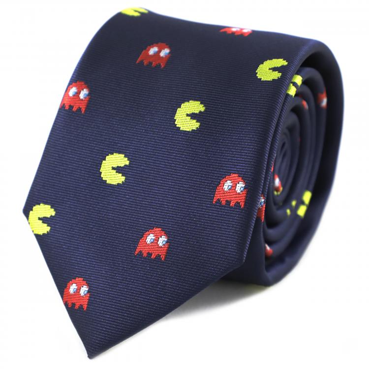 all in one place אביזרי גברים Microfiber Jacquard Game Theme Character Symbol Yellow And Red Ghost Tie Men Necktie Father's Day Birthday Tie Wedding Access