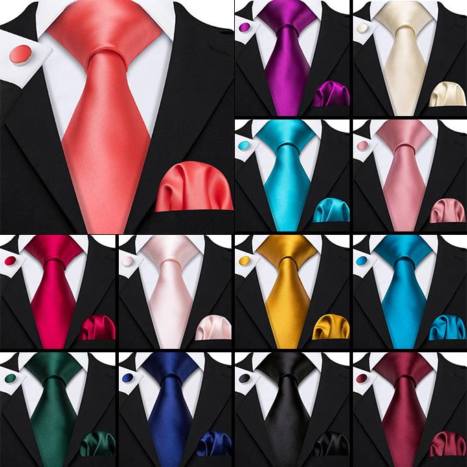 all in one place אביזרי גברים Barry.Wang 16 Styles Coral Pink Wedding Tie Peach Solid 100% Silk Ties For Men Wedding Party Business Luxury Brand Neckties Set