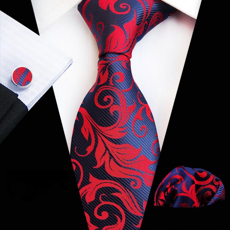 all in one place אביזרי גברים New Fashion Plain Floral Tie Men's 8cm Silk Necktie Set Blue Green Purple Yellow Gray Red Wedding Solid Tie Hanky Cufflinks S