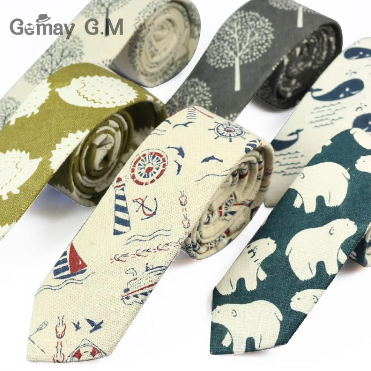all in one place אביזרי גברים New Designer Print Ties Casual Narrow Necktie Ties for Men Hip-hop Party Floral Cotton Skinny Tie Cravat
