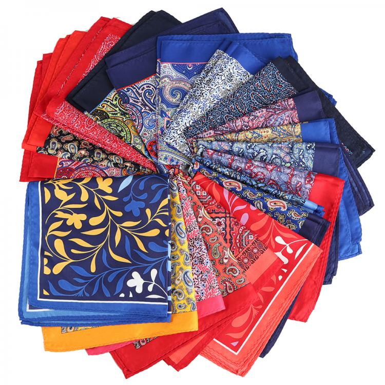 all in one place אביזרי גברים Luxury 33 x 33CM Mans Floral Flower Pocket Square Hankies Chest Towel Big Size Handkerchief For Men's Suit Wedding Party