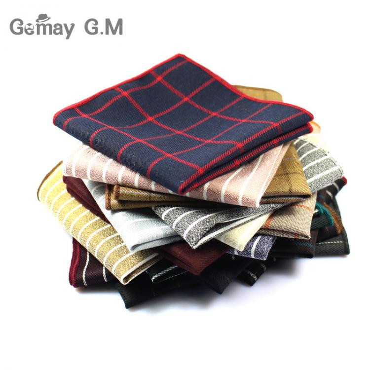 all in one place אביזרי גברים High Quality Hankerchief Scarves Plaid Business Suit Hankies 100% Cotton Casual Men's Pocket Square Handkerchiefs 25*25cm
