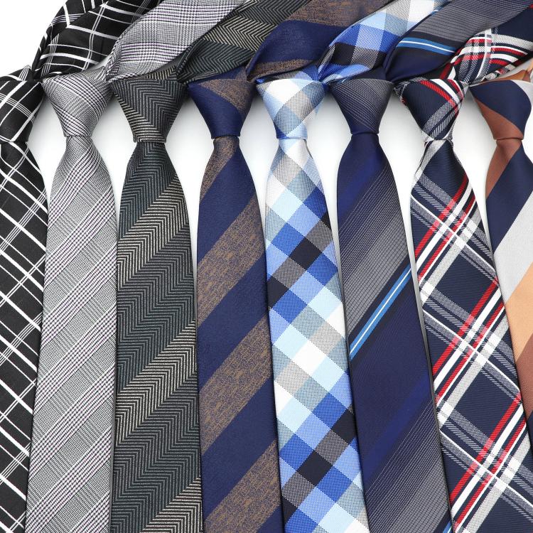 all in one place אביזרי גברים 6cm Casual Ties For Men Skinny Tie Fashion Polyester Plaid Strip Necktie Business Slim Shirt Accessories Gift Cravate NO.31-61