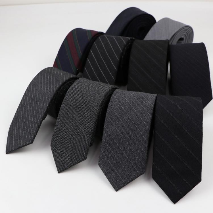 all in one place אביזרי גברים Dark Color Men's 100% Wool Necktie Ties Skinny Striped Narrow Knitted Tie Casual Plaid Ties England Cravat 6cm Width