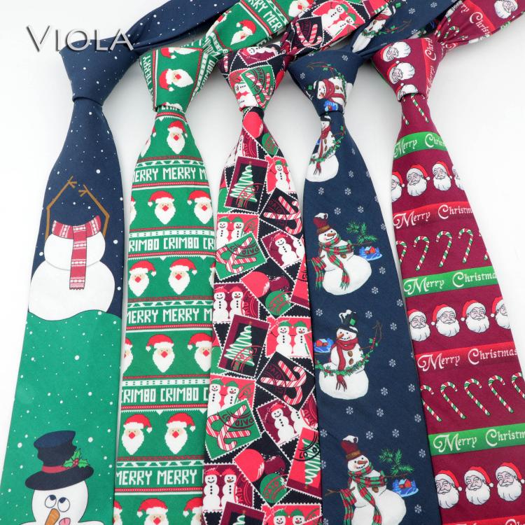 all in one place אביזרי גברים Christmas Print Tie Cotton 8cm Men Gift Tree Santa Claus Snowman Snowflake Xmas Polyester Necktie 7cm Festival Party Accessories
