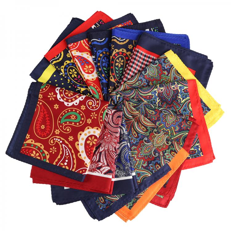 all in one place אביזרי גברים Tailor Smith Luxury 33X33 cm Large Handkerchief Paisley Floral Polka Dot Pocket Squares Microfiber Screen Printing Men Hankies