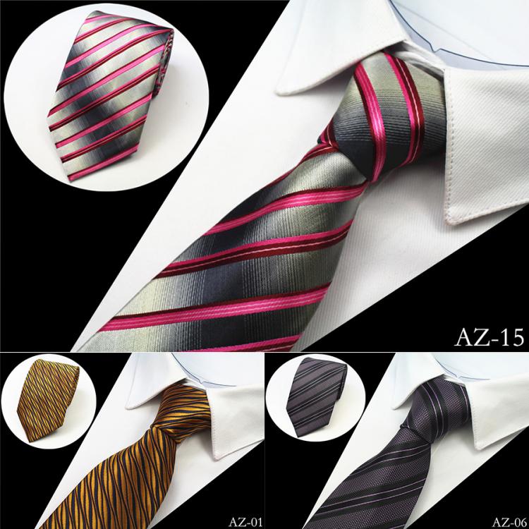 all in one place אביזרי גברים Ricnais New Design 100% Silk Men Tie 8cm Striped Classic Business Neck Tie For Men Suit For Wedding Party Necktie Factory Sale