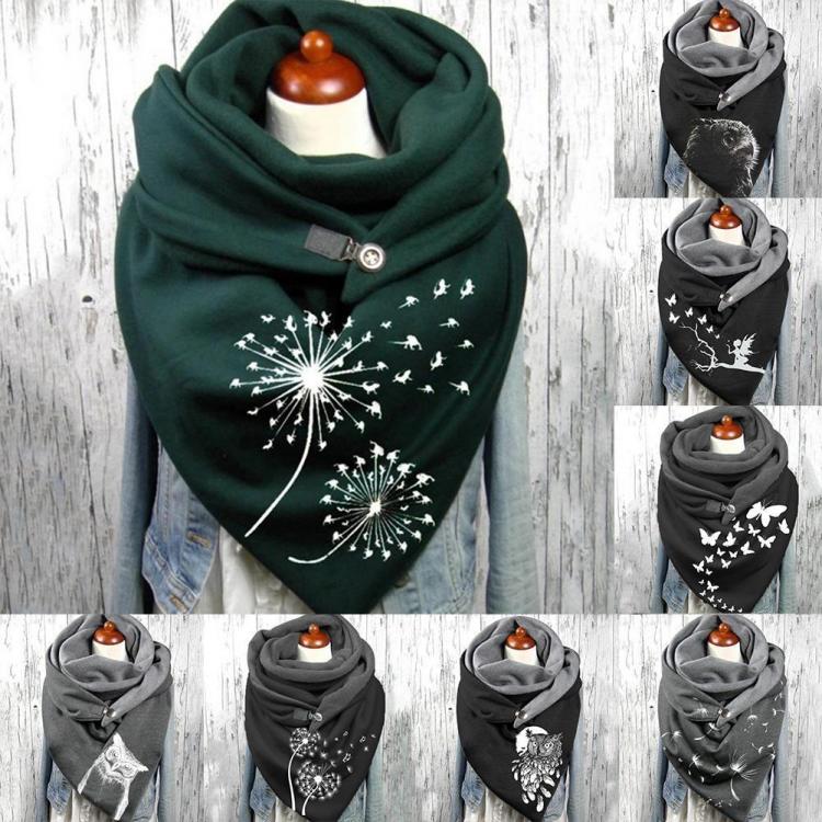 all in one place אביזרי גברים Fashion Women Cute Cat Print Scarf Hijabs Female Lady Retro Multifunction Shawl Button Shawl Femme Wraps Foulard Bufand