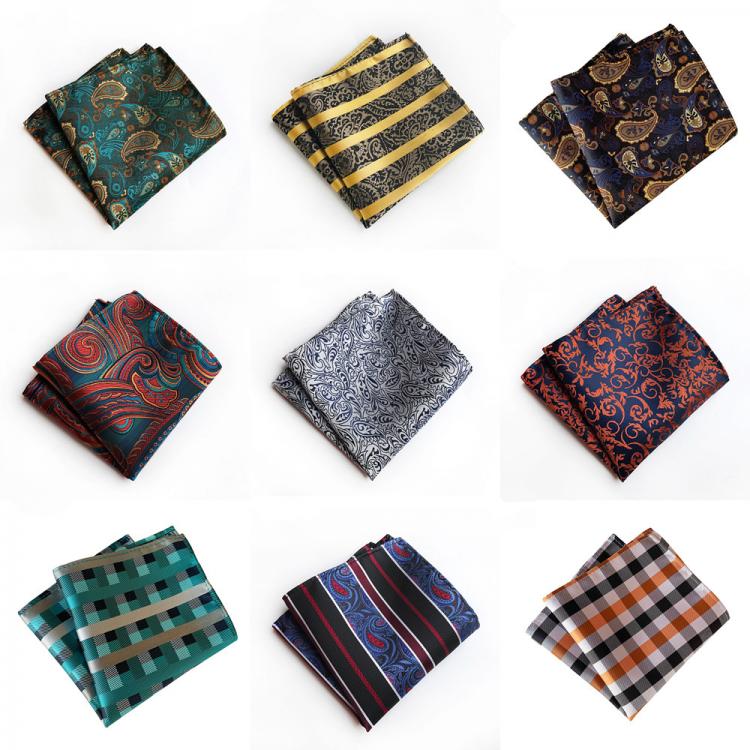 all in one place אביזרי גברים Paisley Handkerchief Man Green Pocket Square Men Blue Purple Striped Pocket Handkerchief Men's Silk Handkerchiefs Wedding A11