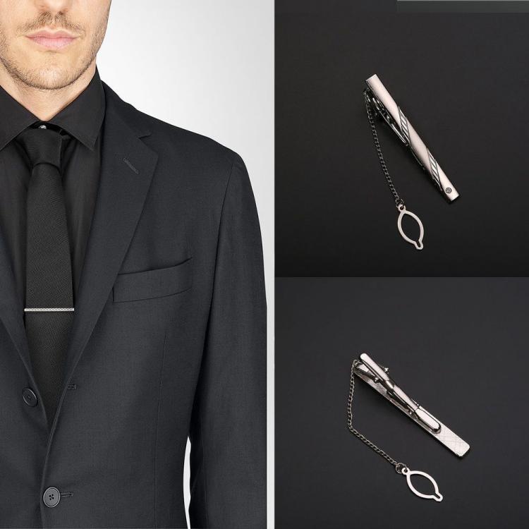 all in one place אביזרי גברים Multi Style Gentleman Silver Metal Simple Necktie Tie Clip Pin Bar Clasp Practical Plain Popular Gifts