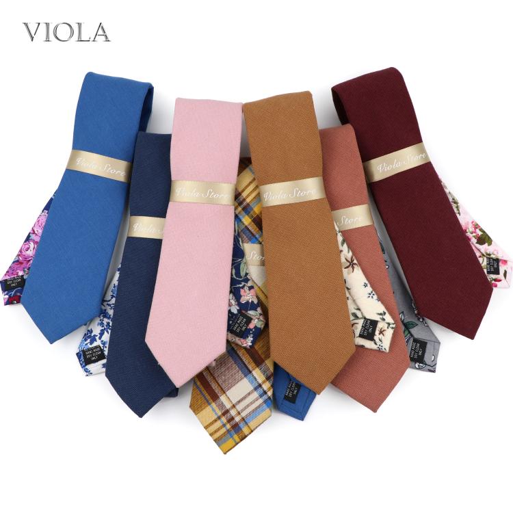 all in one place אביזרי גברים Luxury Gift Patchwork Floral Solid 7cm Necktie 100% Cotton Navy Brown Red Men Suit Party Daily Tie Shirt Accessory Top Quality