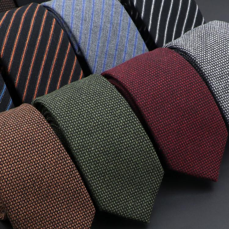 all in one place אביזרי גברים Original High Quality Solid Cotton Handmade Wool Ties Men Necktie Striped Narrow Collar Slim Cashmere Casual Tie Accessories