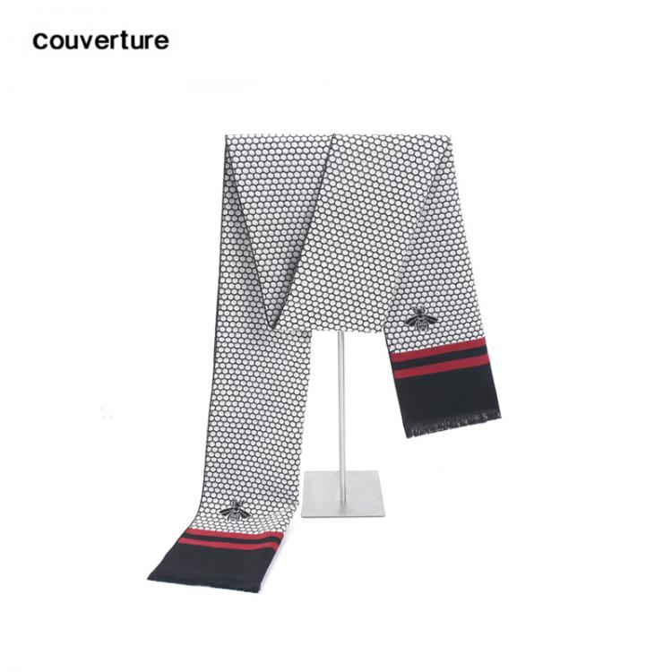 all in one place אביזרי גברים Couverture fashion design bee men scarf brand luxury Business Casual Cachecol  Cashmere cotton mens Shawl Wrap Winter scarves