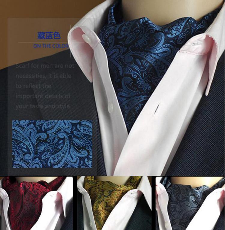 all in one place אביזרי גברים GUSLESON Quality 19 Styles Fashion Luxury Duplex Silk Printing Men Scarf Polka Dot Scarves Suit England Jacquard weave