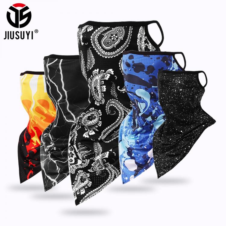 all in one place אביזרי גברים Triangle Bandana Half Face Scarves Hanging Ear Mask Scarf Ice Silk Neck Gaiter UV Sun Cover Smooth Breathable Headband Men Women