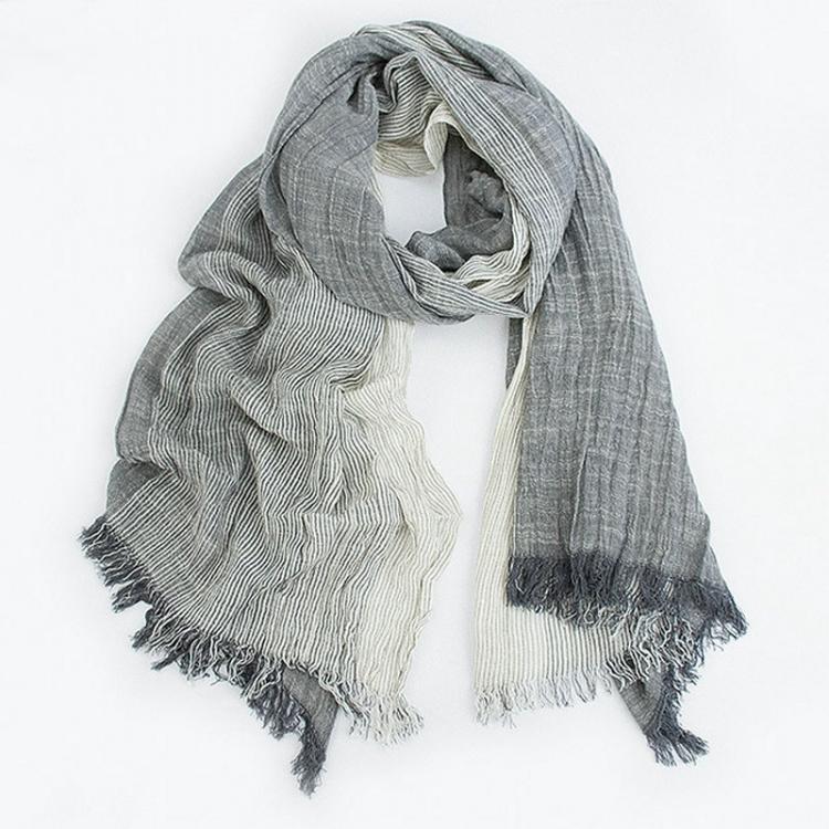 all in one place אביזרי גברים Spring Summer Cotton Blend Gradient Scarves Hijab Casual Male Scarves Crinkle Global Scarf Unisex Men Women Ombre Shawl